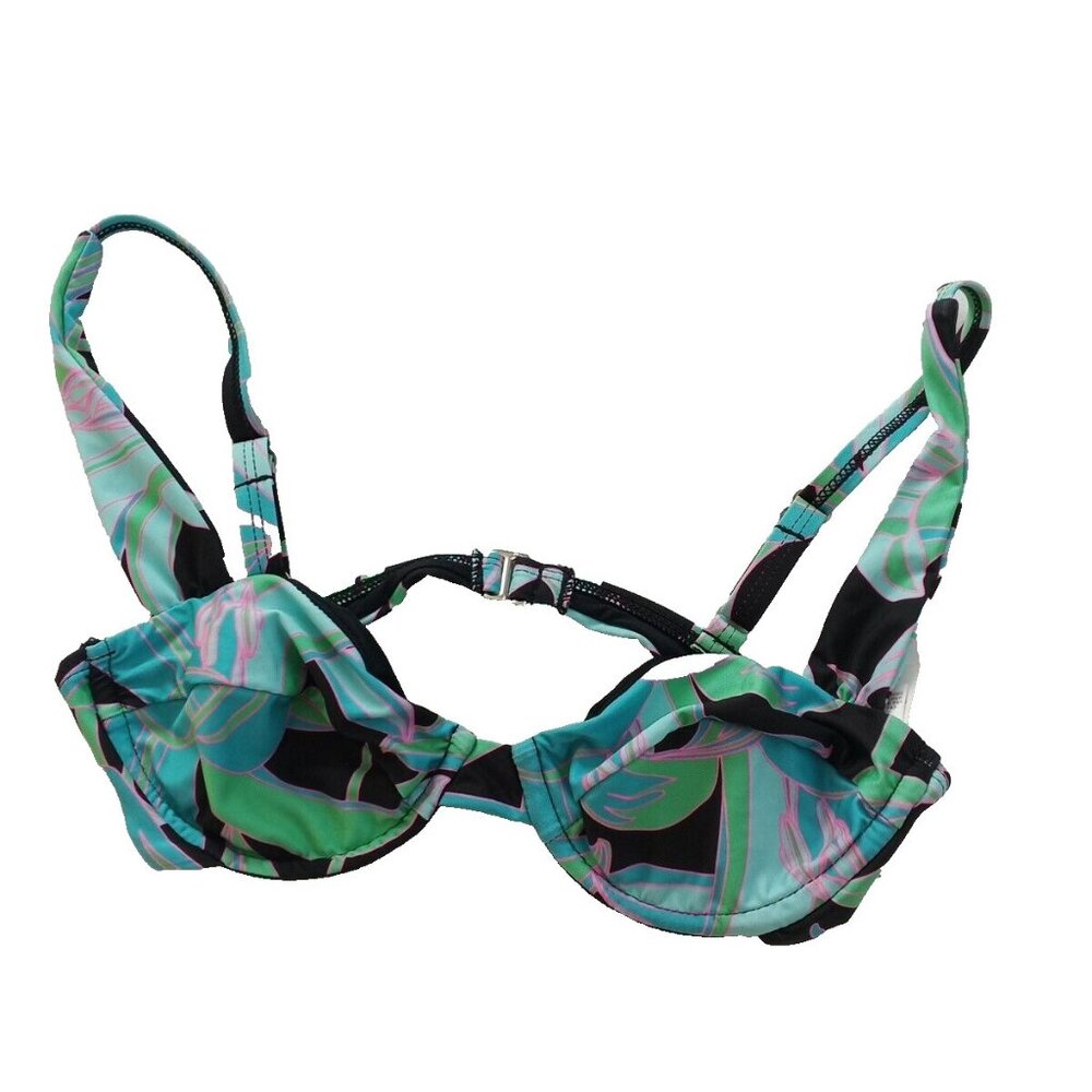 SALERO Swimwear Bra Size S/M Beachwear Adjustable Strap Tropical Print